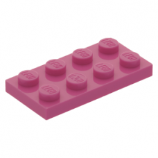 LEGO lapos elem 2x4, sötét rózsaszín (3020)